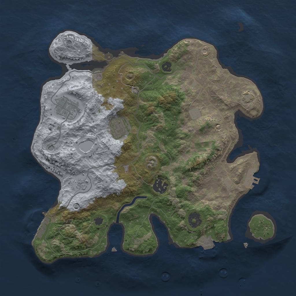 Rust Map: Procedural Map, Size: 3000, Seed: 1193580610, 11 Monuments