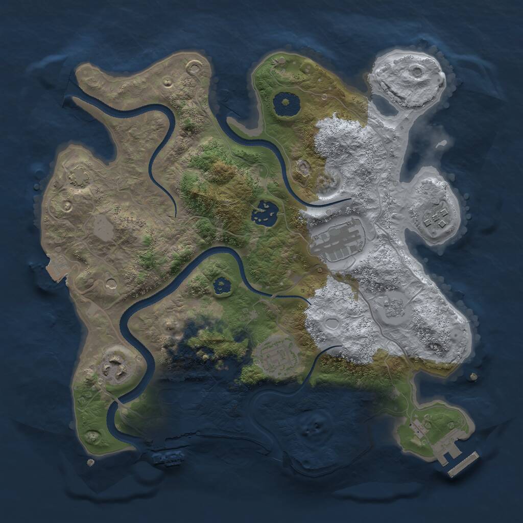 Rust Map: Procedural Map, Size: 3000, Seed: 500121611, 11 Monuments