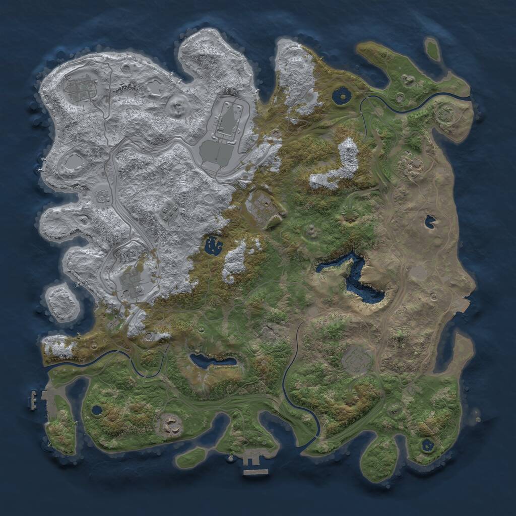 Rust Map: Procedural Map, Size: 4250, Seed: 762775600, 15 Monuments