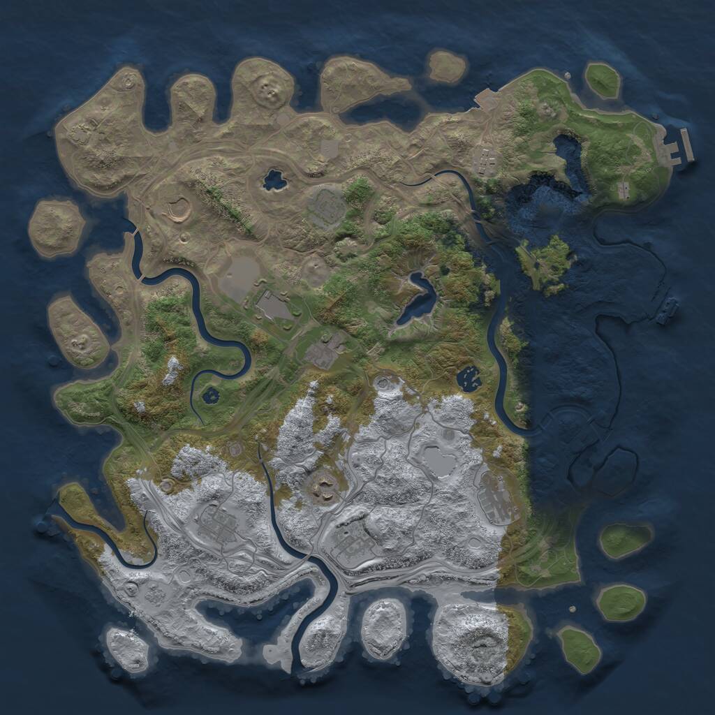 Rust Map: Procedural Map, Size: 4300, Seed: 10838, 16 Monuments