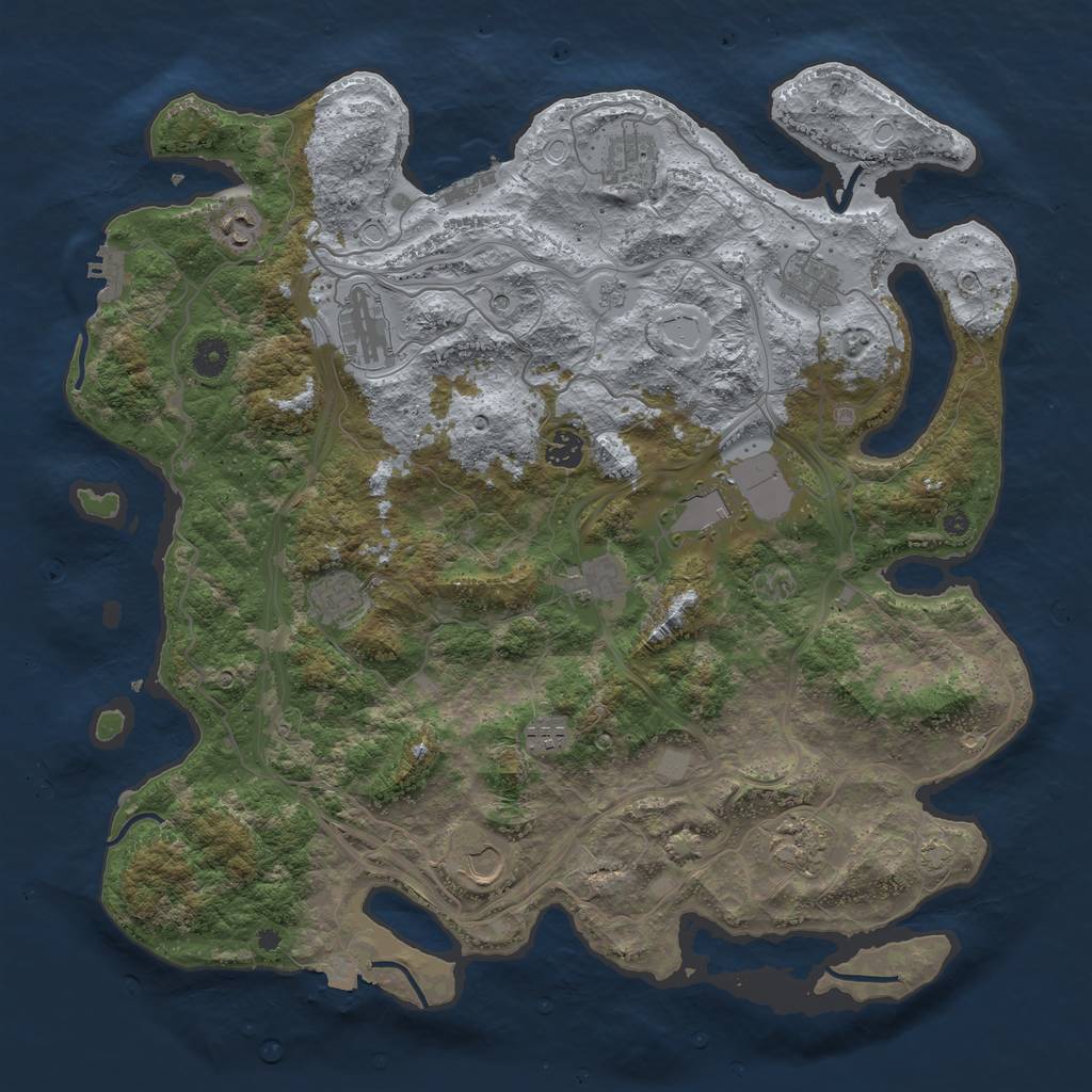 Rust Map: Procedural Map, Size: 4300, Seed: 1413947317, 19 Monuments