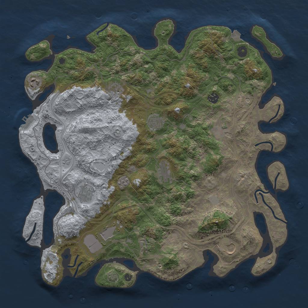 Rust Map: Procedural Map, Size: 4300, Seed: 758779915, 18 Monuments