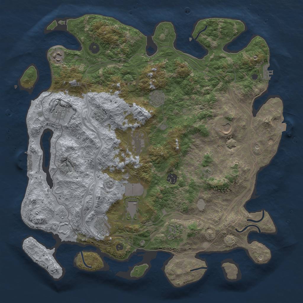 Rust Map: Procedural Map, Size: 4250, Seed: 1536557193, 18 Monuments