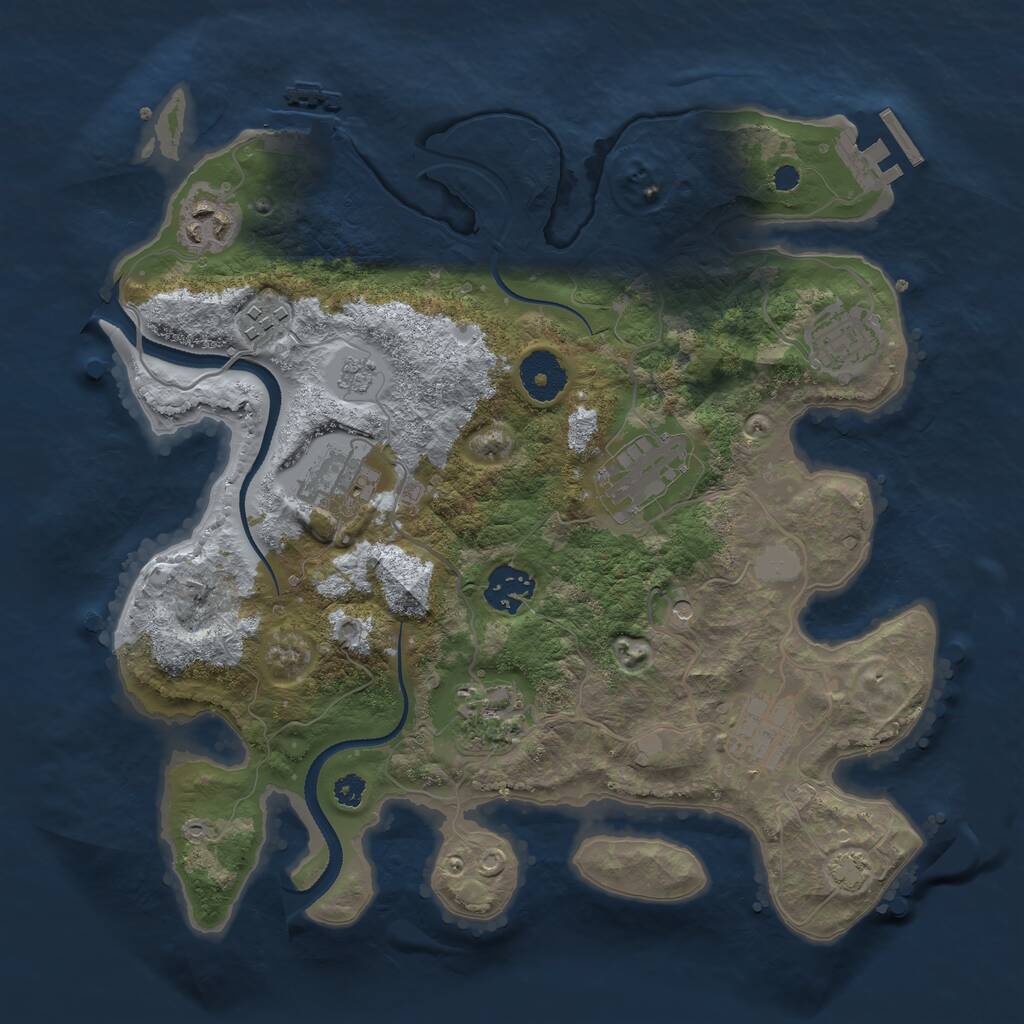 Rust Map: Procedural Map, Size: 3250, Seed: 3486489, 14 Monuments