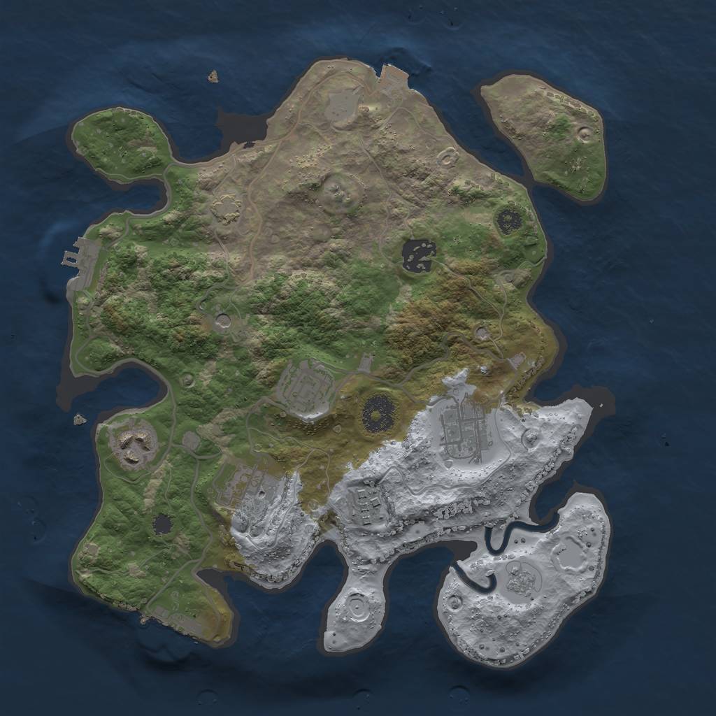 Rust Map: Procedural Map, Size: 3000, Seed: 7952860, 14 Monuments