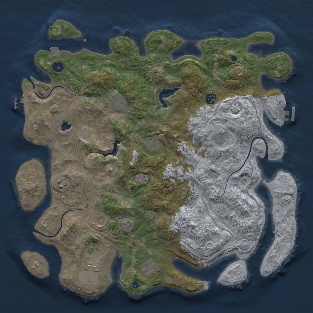 Rust Map: Procedural Map, Size: 4300, Seed: 46116, 16 Monuments