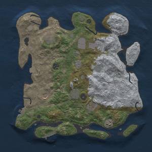 Thumbnail Rust Map: Procedural Map, Size: 3550, Seed: 69202379, 17 Monuments