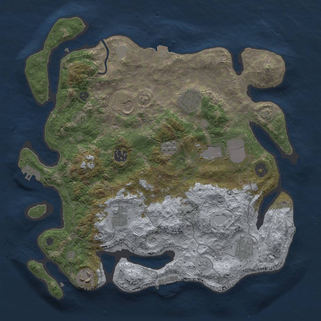 Rust Map: Procedural Map, Size: 3500, Seed: 1803833807, 16 Monuments