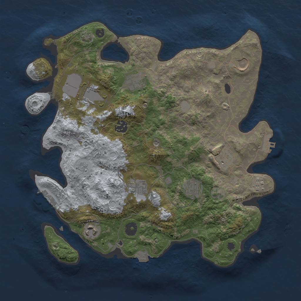 Rust Map: Procedural Map, Size: 3500, Seed: 937672664, 17 Monuments