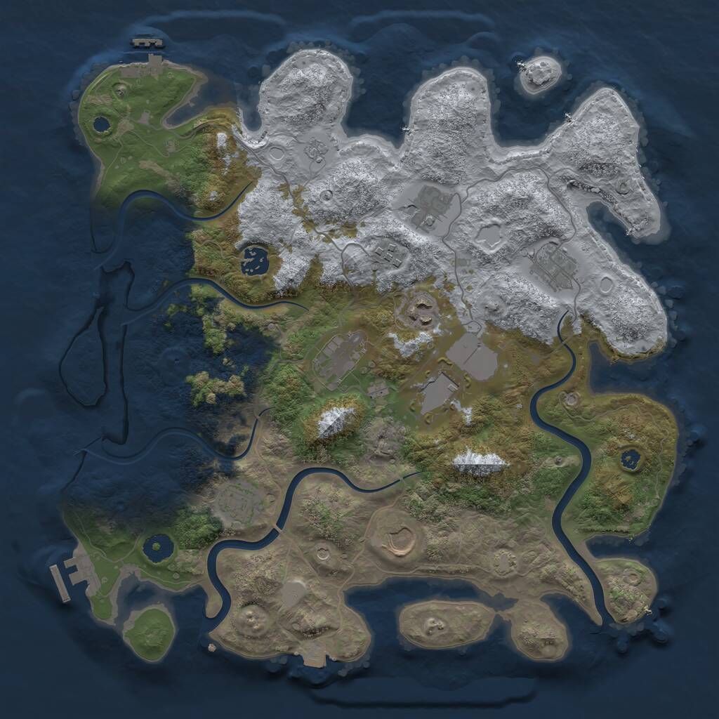 Rust Map: Procedural Map, Size: 3750, Seed: 780159, 15 Monuments