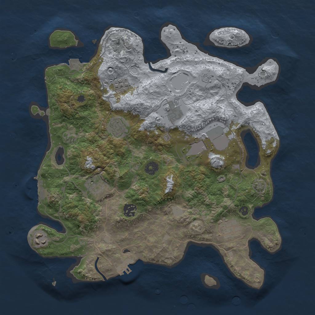 Rust Map: Procedural Map, Size: 3500, Seed: 1581106, 15 Monuments