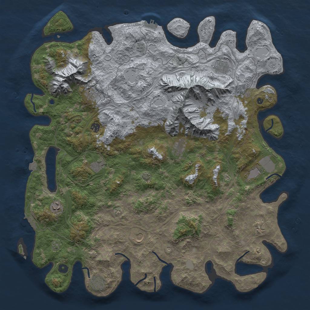 Rust Map: Procedural Map, Size: 5020, Seed: 4090, 19 Monuments