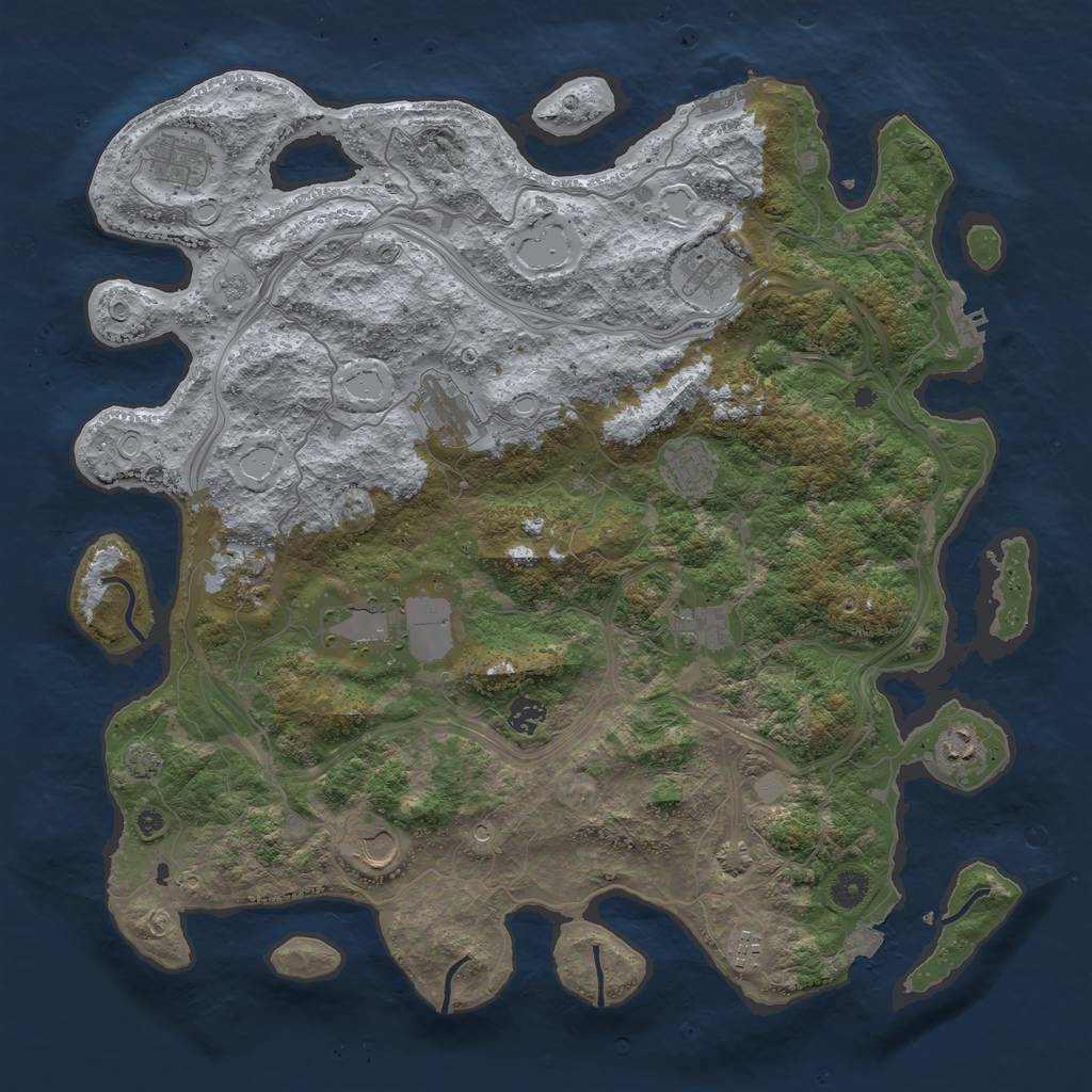 Rust Map: Procedural Map, Size: 4400, Seed: 2219290, 19 Monuments