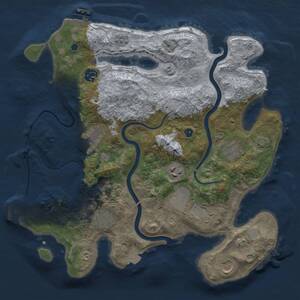 Thumbnail Rust Map: Procedural Map, Size: 3500, Seed: 108112882, 14 Monuments