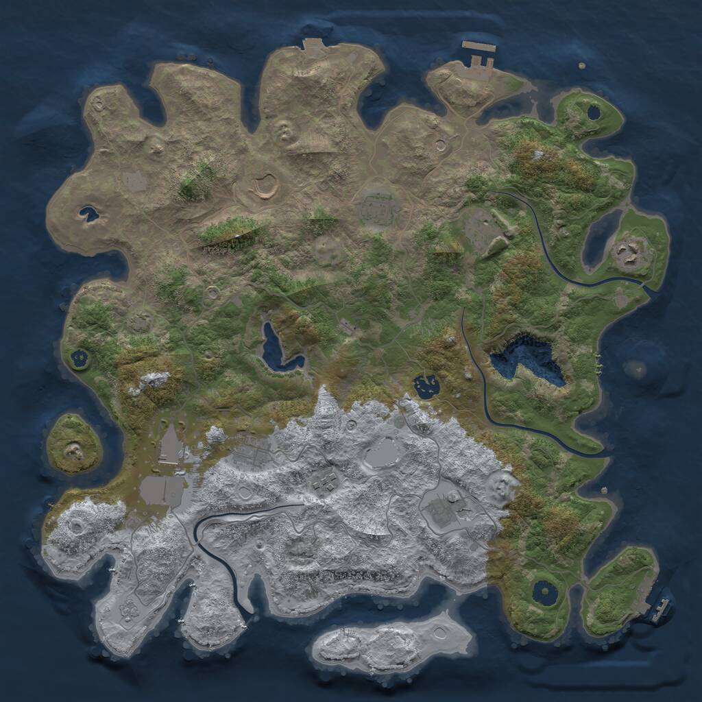 Rust Map: Procedural Map, Size: 4200, Seed: 857206323, 15 Monuments