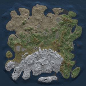 Thumbnail Rust Map: Procedural Map, Size: 4200, Seed: 857206323, 19 Monuments