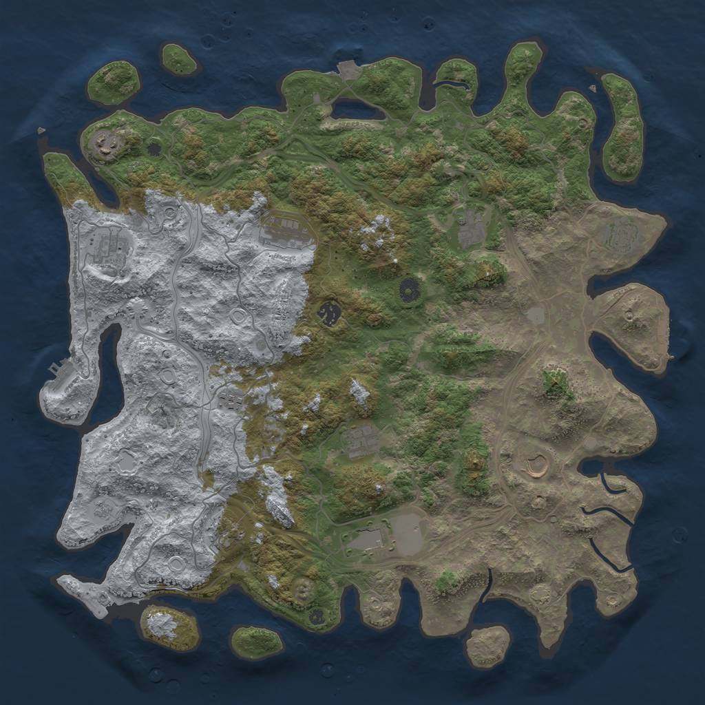 Rust Map: Procedural Map, Size: 4600, Seed: 8445, 19 Monuments