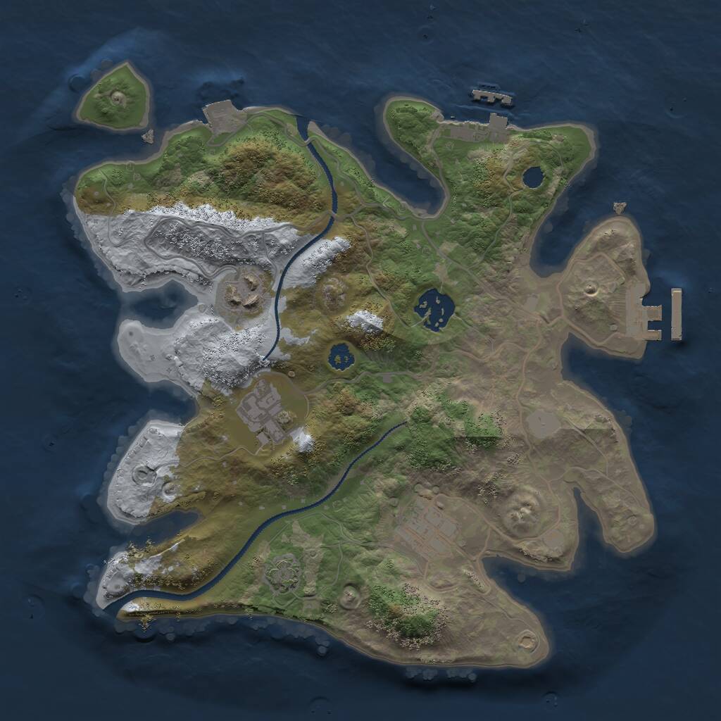 Rust Map: Procedural Map, Size: 2800, Seed: 1010013327, 8 Monuments