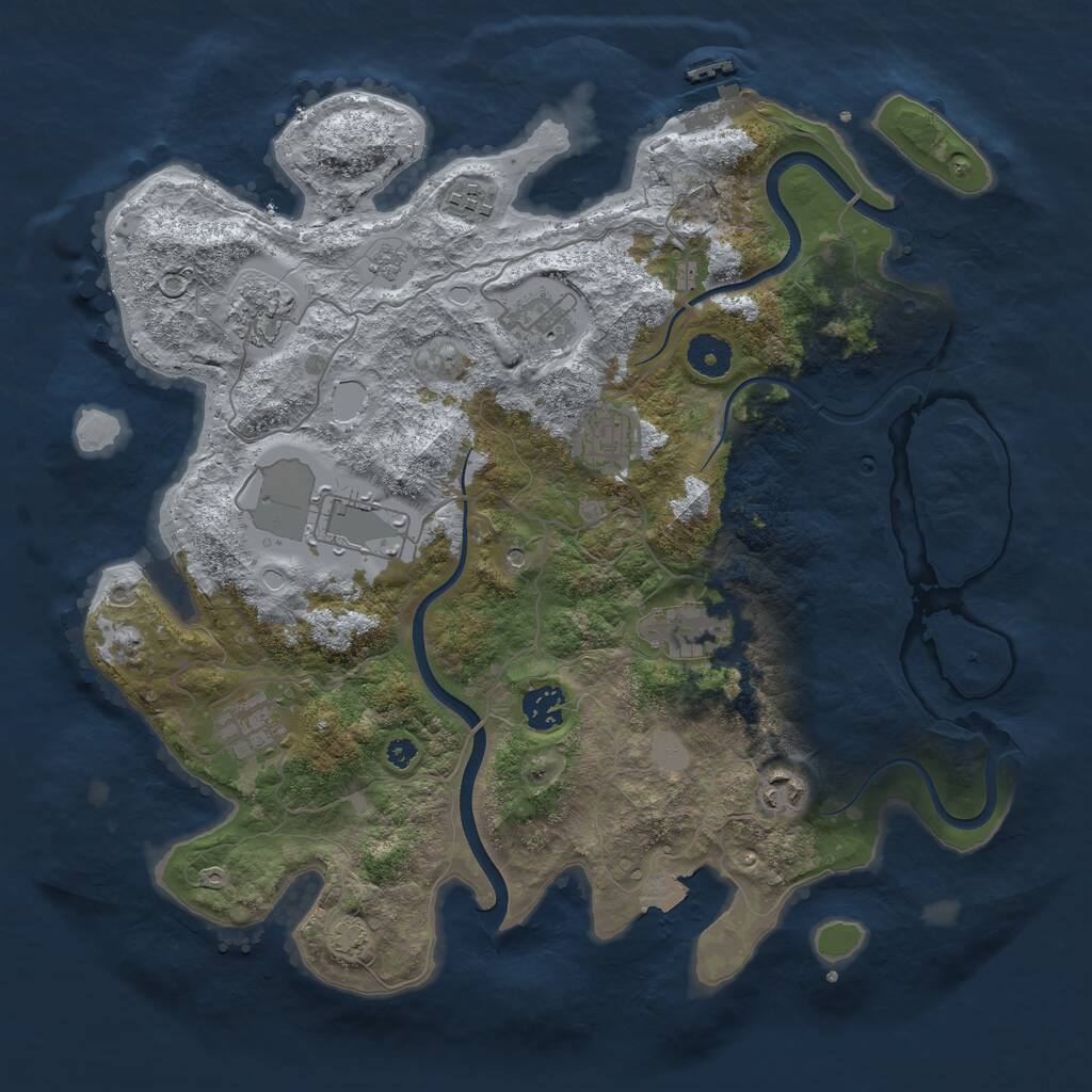 Rust Map: Procedural Map, Size: 3750, Seed: 91892, 14 Monuments