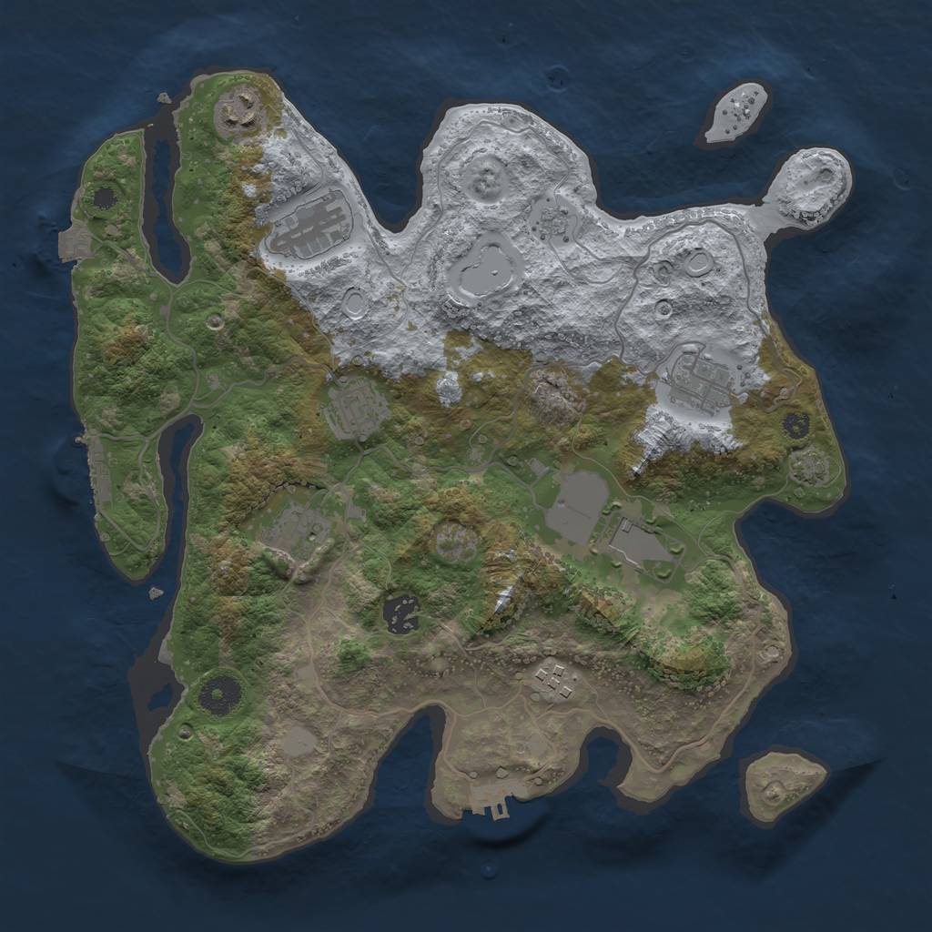 Rust Map: Procedural Map, Size: 3500, Seed: 1313698002, 15 Monuments