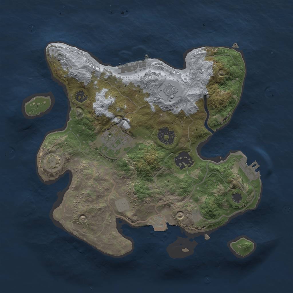 Rust Map: Procedural Map, Size: 2500, Seed: 1722062627, 9 Monuments