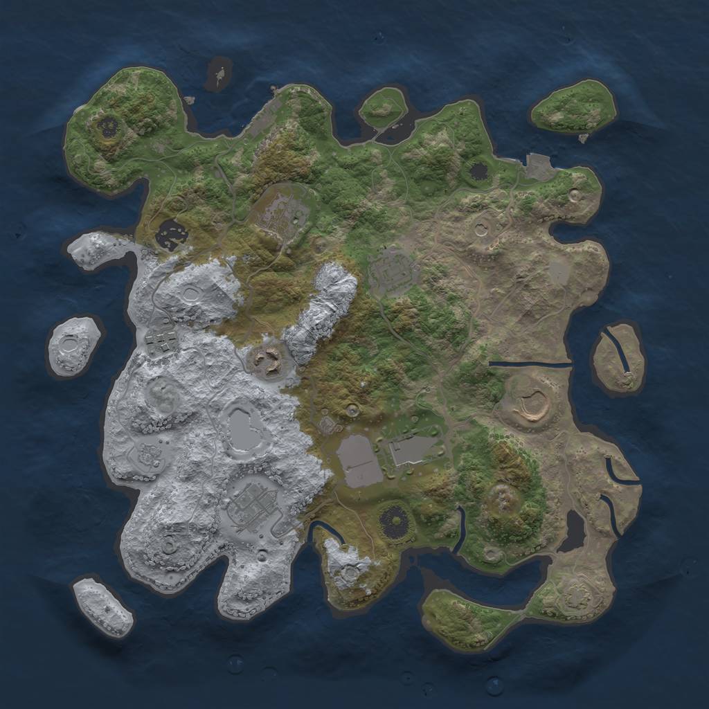 Rust Map: Procedural Map, Size: 3500, Seed: 1494488768, 15 Monuments