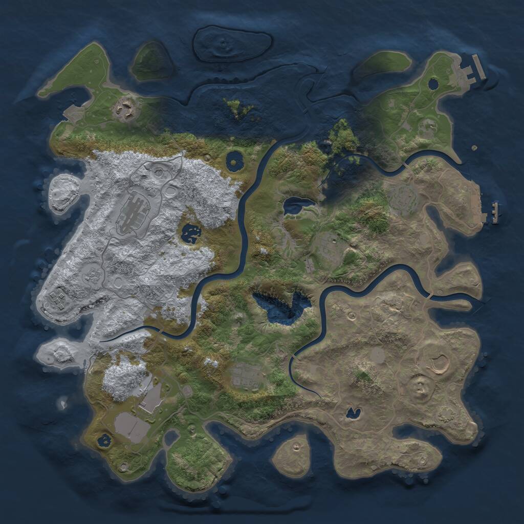 Rust Map: Procedural Map, Size: 4000, Seed: 76957468, 15 Monuments
