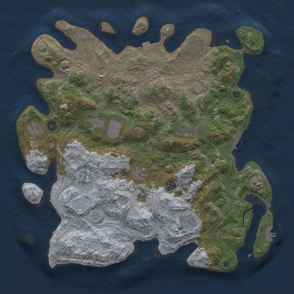 Rust Map: Procedural Map, Size: 4250, Seed: 49716215, 19 Monuments