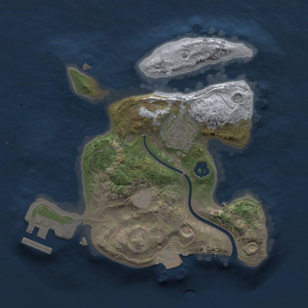Rust Map: Procedural Map, Size: 2000, Seed: 5236234, 3 Monuments