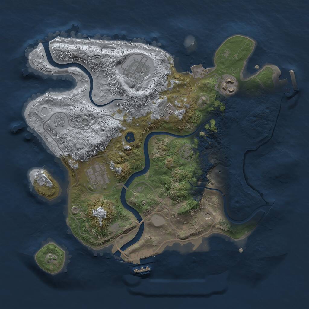 Rust Map: Procedural Map, Size: 3000, Seed: 1107399642, 10 Monuments