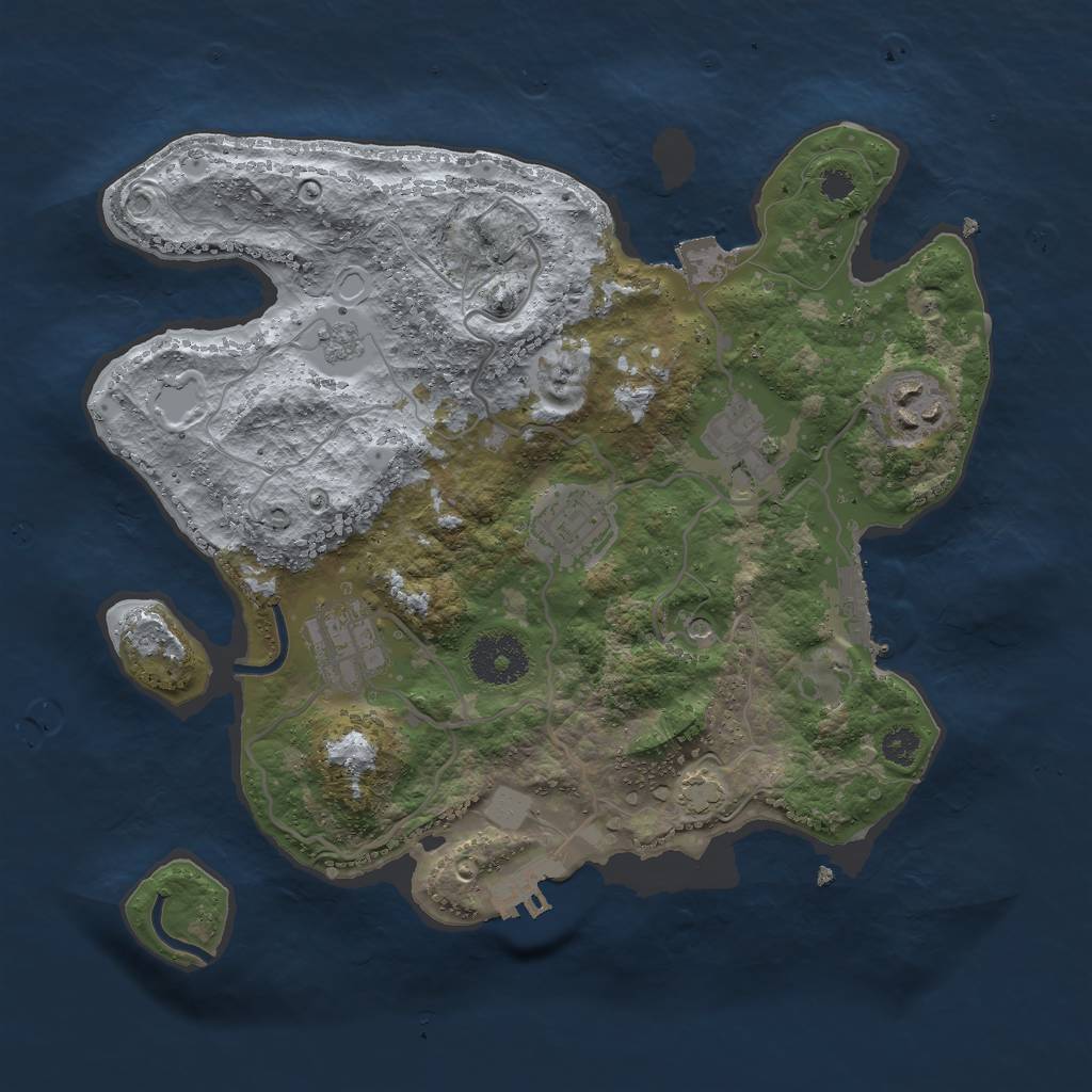 Rust Map: Procedural Map, Size: 3000, Seed: 1107399642, 12 Monuments