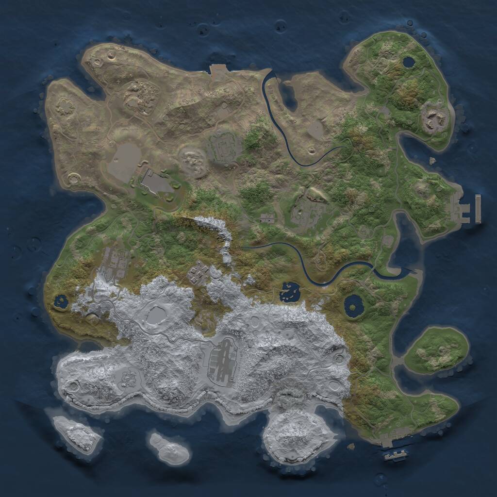 Rust Map: Procedural Map, Size: 3500, Seed: 2706, 15 Monuments