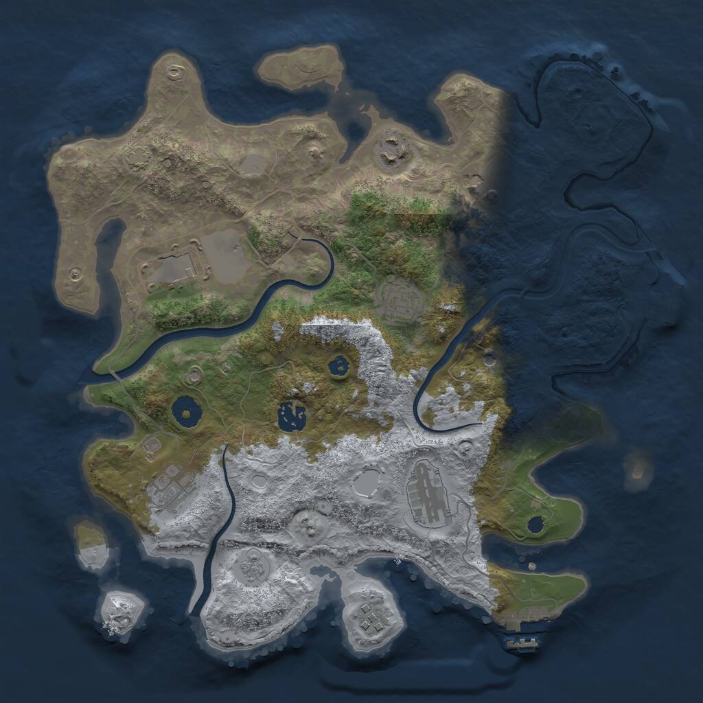 Rust Map: Procedural Map, Size: 3500, Seed: 167252525, 14 Monuments