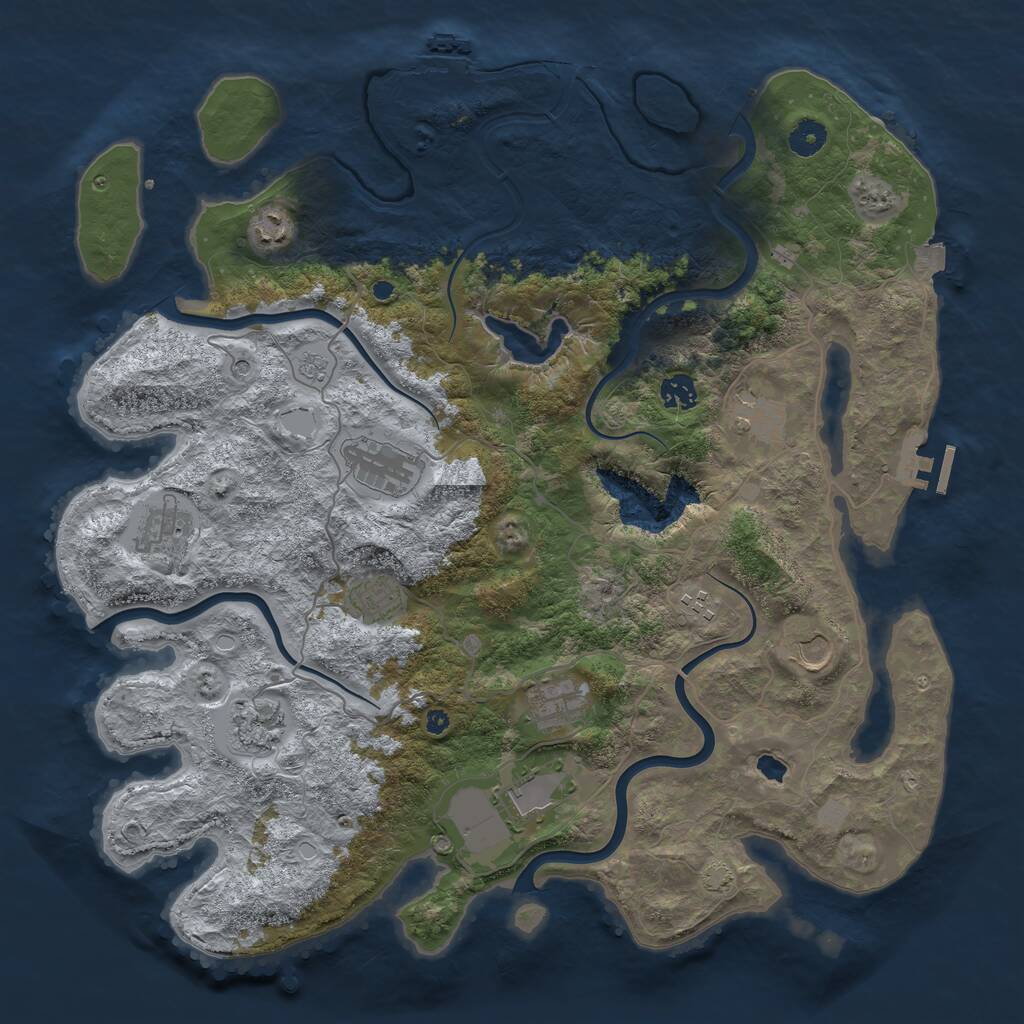 Rust Map: Procedural Map, Size: 4200, Seed: 1733709626, 17 Monuments