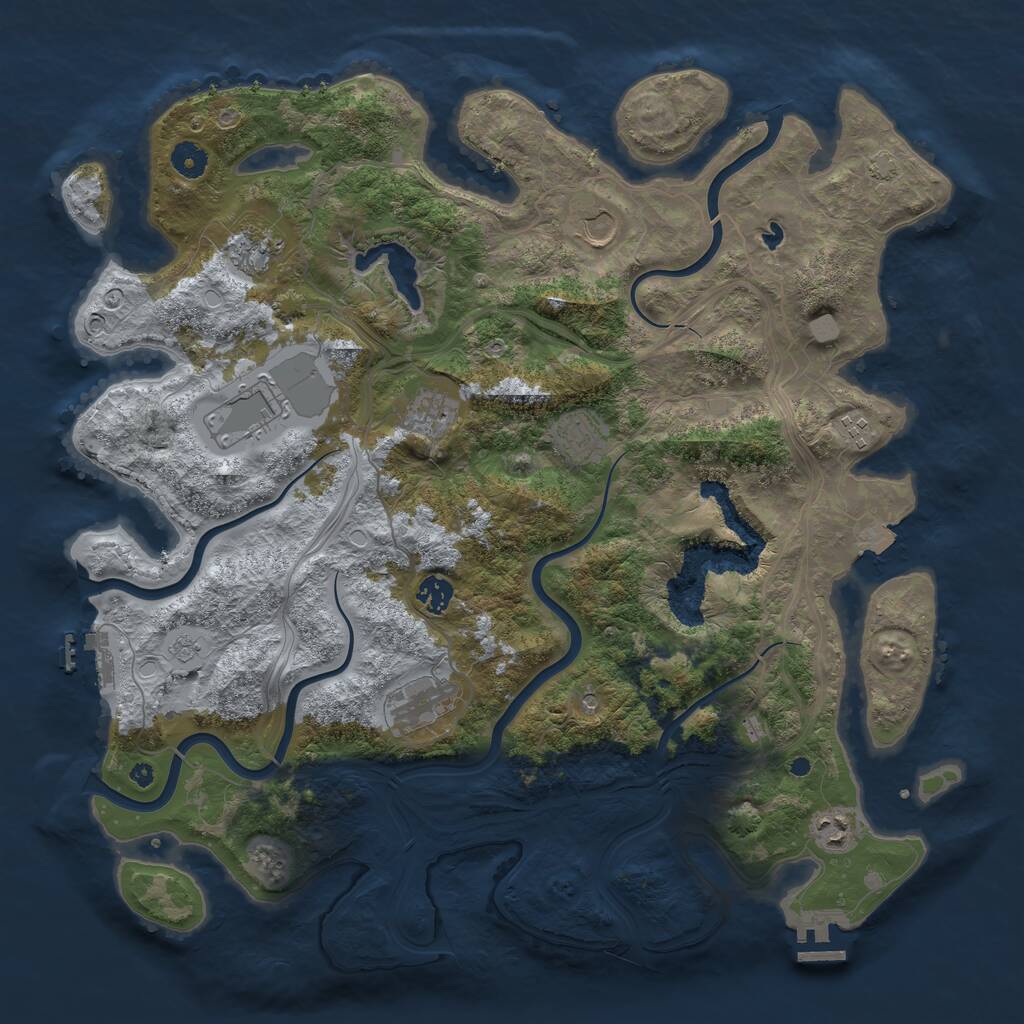 Rust Map: Procedural Map, Size: 4300, Seed: 270624, 15 Monuments