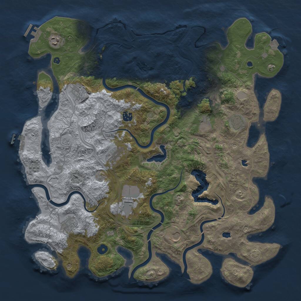 Rust Map: Procedural Map, Size: 4500, Seed: 117174249, 16 Monuments