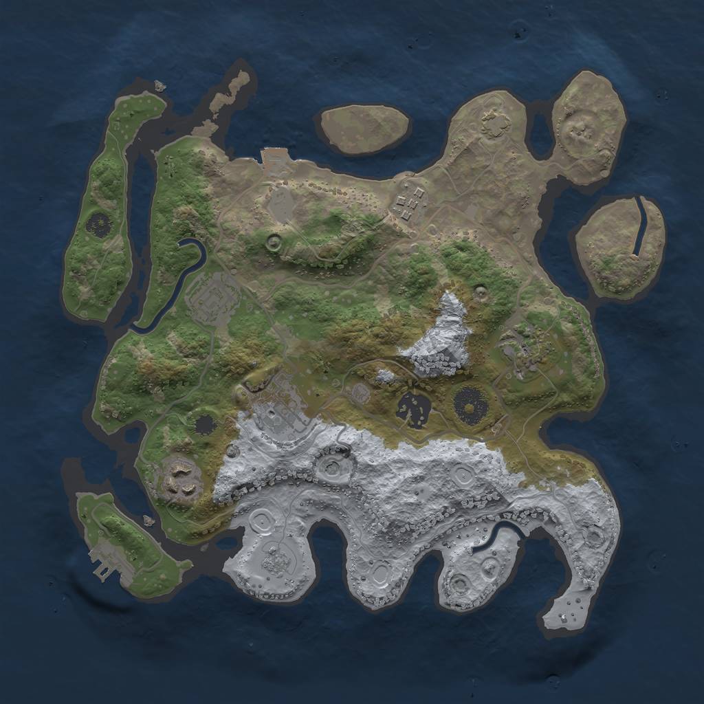 Rust Map: Procedural Map, Size: 3000, Seed: 1977279577, 13 Monuments