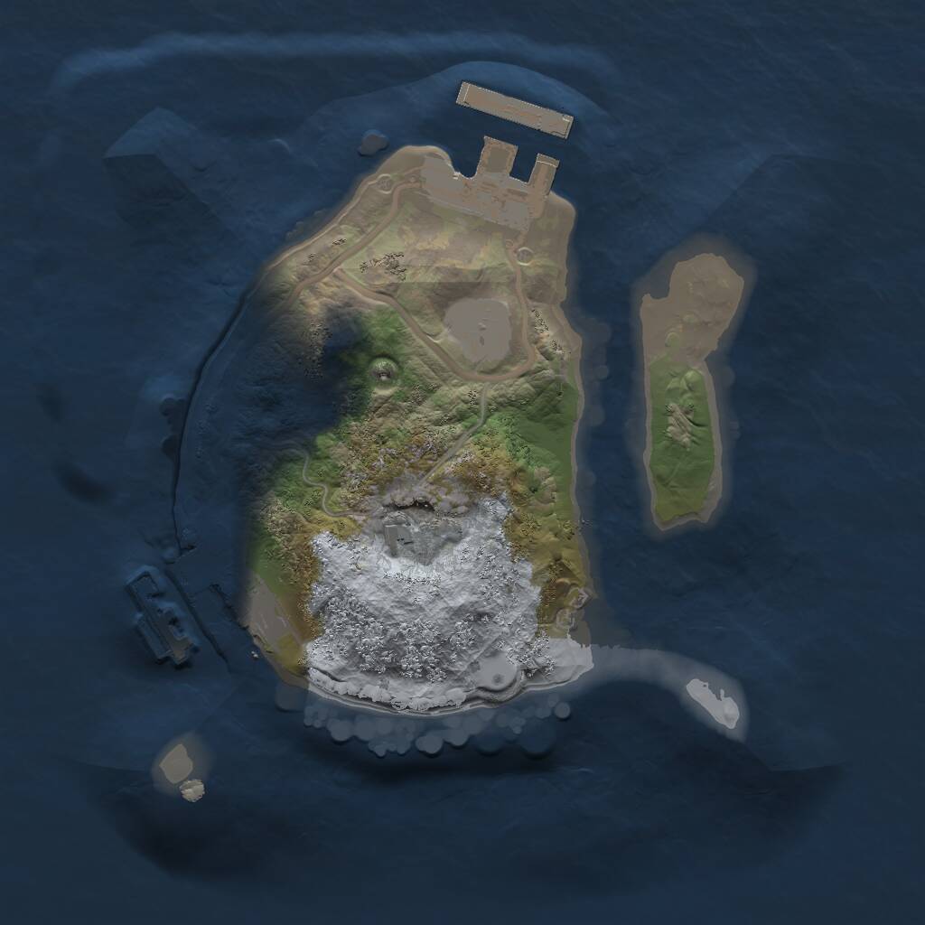 Rust Map: Procedural Map, Size: 1600, Seed: 355433555, 3 Monuments