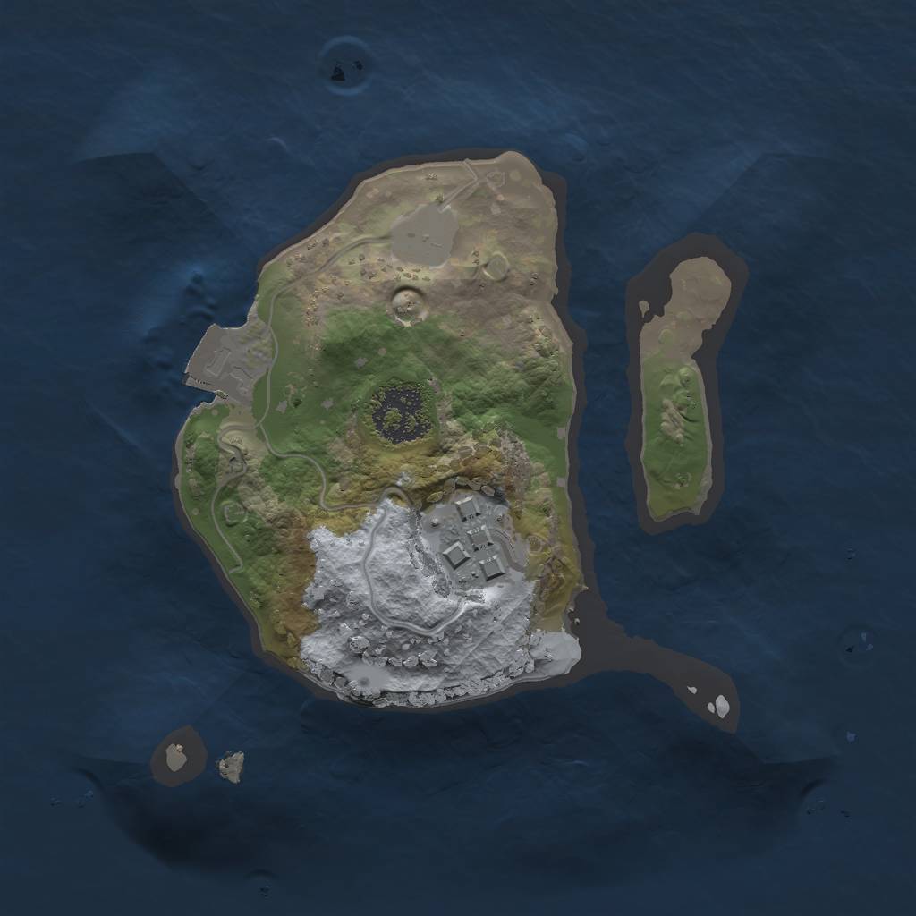 Rust Map: Procedural Map, Size: 1600, Seed: 355433555, 4 Monuments