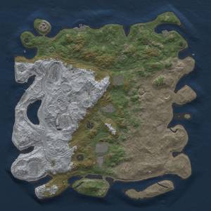 Thumbnail Rust Map: Procedural Map, Size: 4500, Seed: 53258, 19 Monuments