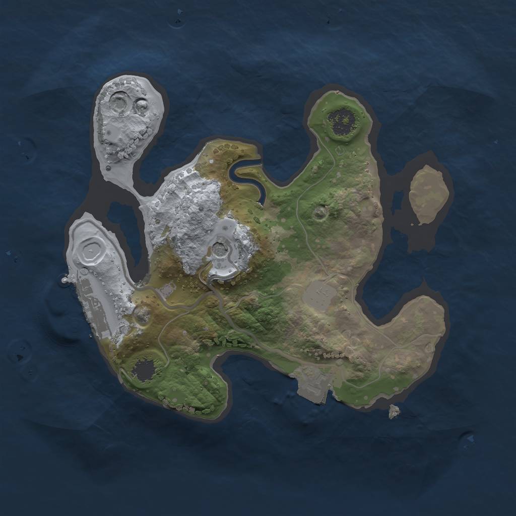 Rust Map: Procedural Map, Size: 2000, Seed: 286049273, 5 Monuments