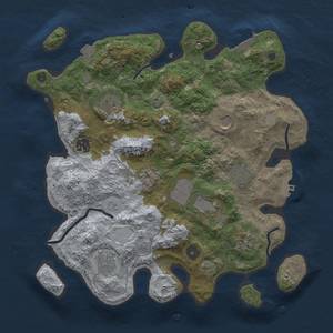 Thumbnail Rust Map: Procedural Map, Size: 3500, Seed: 720595715, 15 Monuments