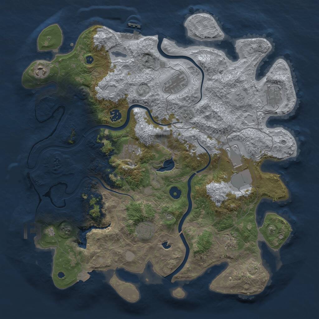 Rust Map: Procedural Map, Size: 4000, Seed: 455618396, 15 Monuments