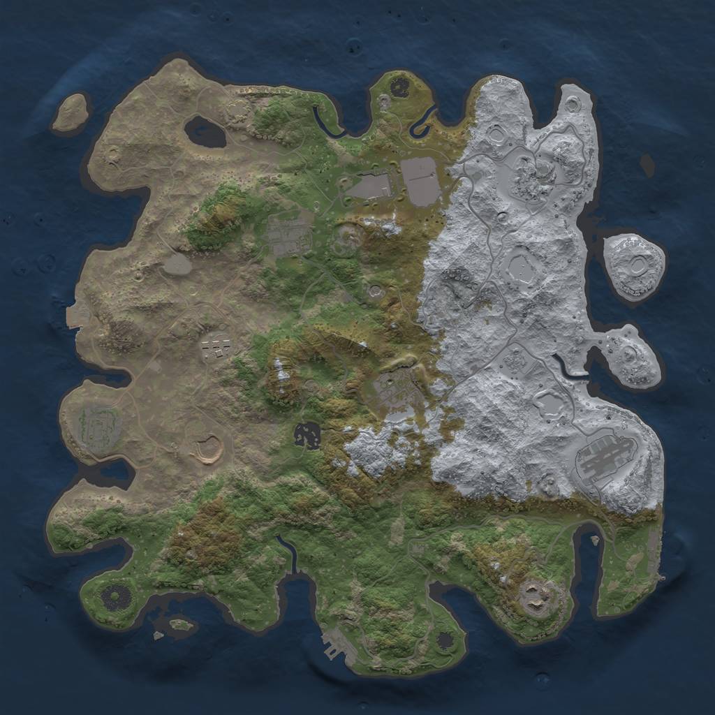 Rust Map: Procedural Map, Size: 3750, Seed: 417426, 18 Monuments