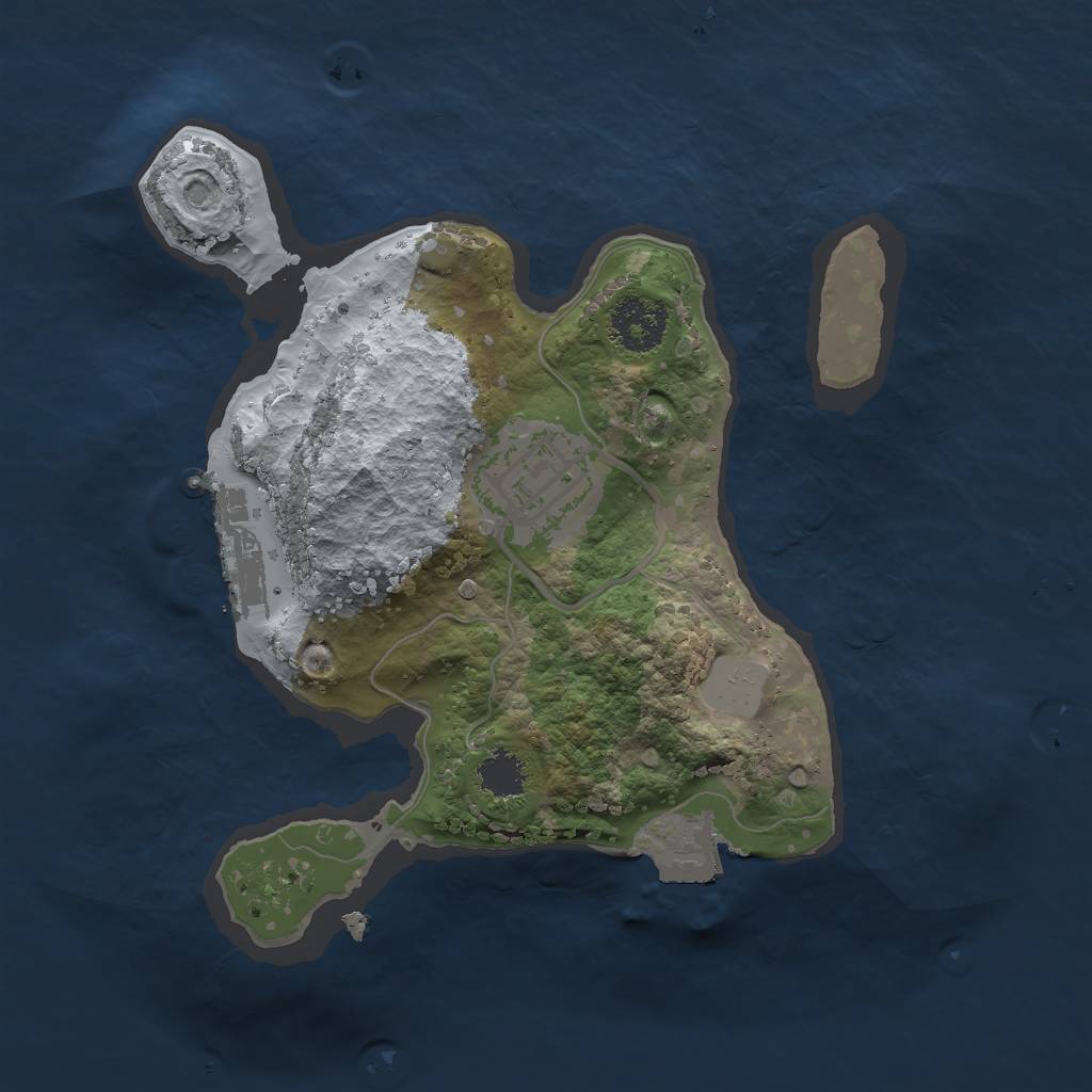 Rust Map: Procedural Map, Size: 2000, Seed: 1791918072, 5 Monuments