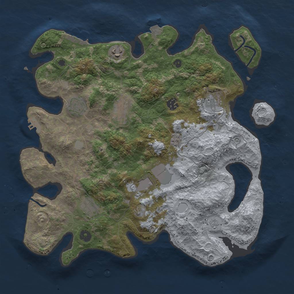 Rust Map: Procedural Map, Size: 3750, Seed: 952469346, 16 Monuments