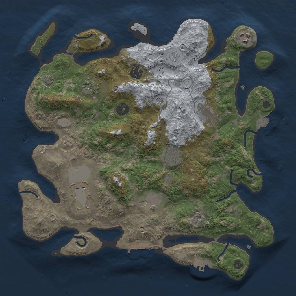 Rust Map: Procedural Map, Size: 3500, Seed: 998105, 15 Monuments