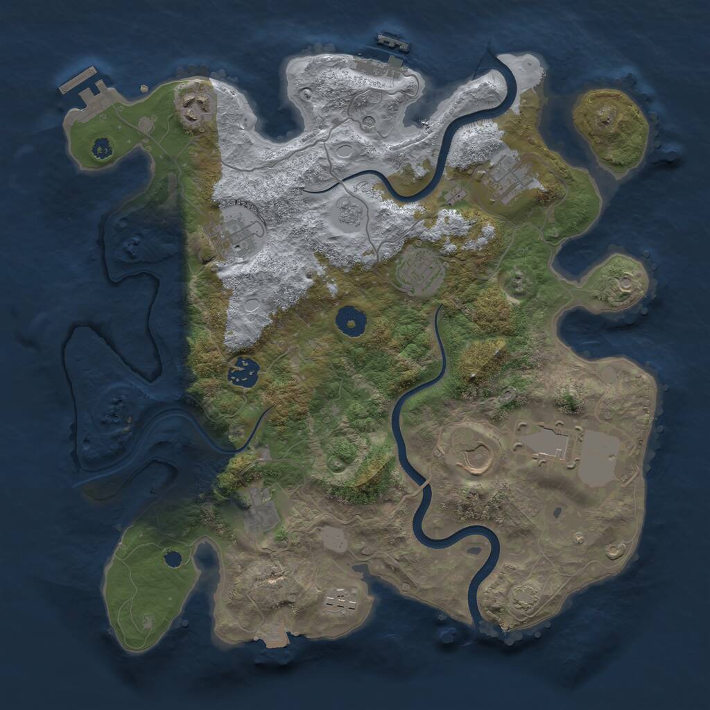 Rust Map: Procedural Map, Size: 3500, Seed: 1655423705, 15 Monuments