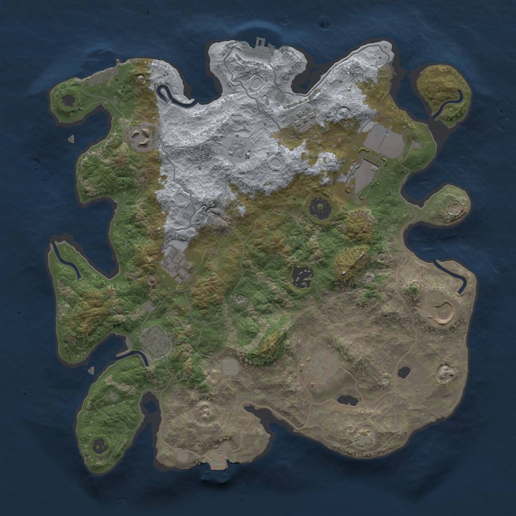 Rust Map: Procedural Map, Size: 3500, Seed: 1655423705, 16 Monuments