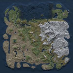 Thumbnail Rust Map: Procedural Map, Size: 6000, Seed: 8612, 17 Monuments